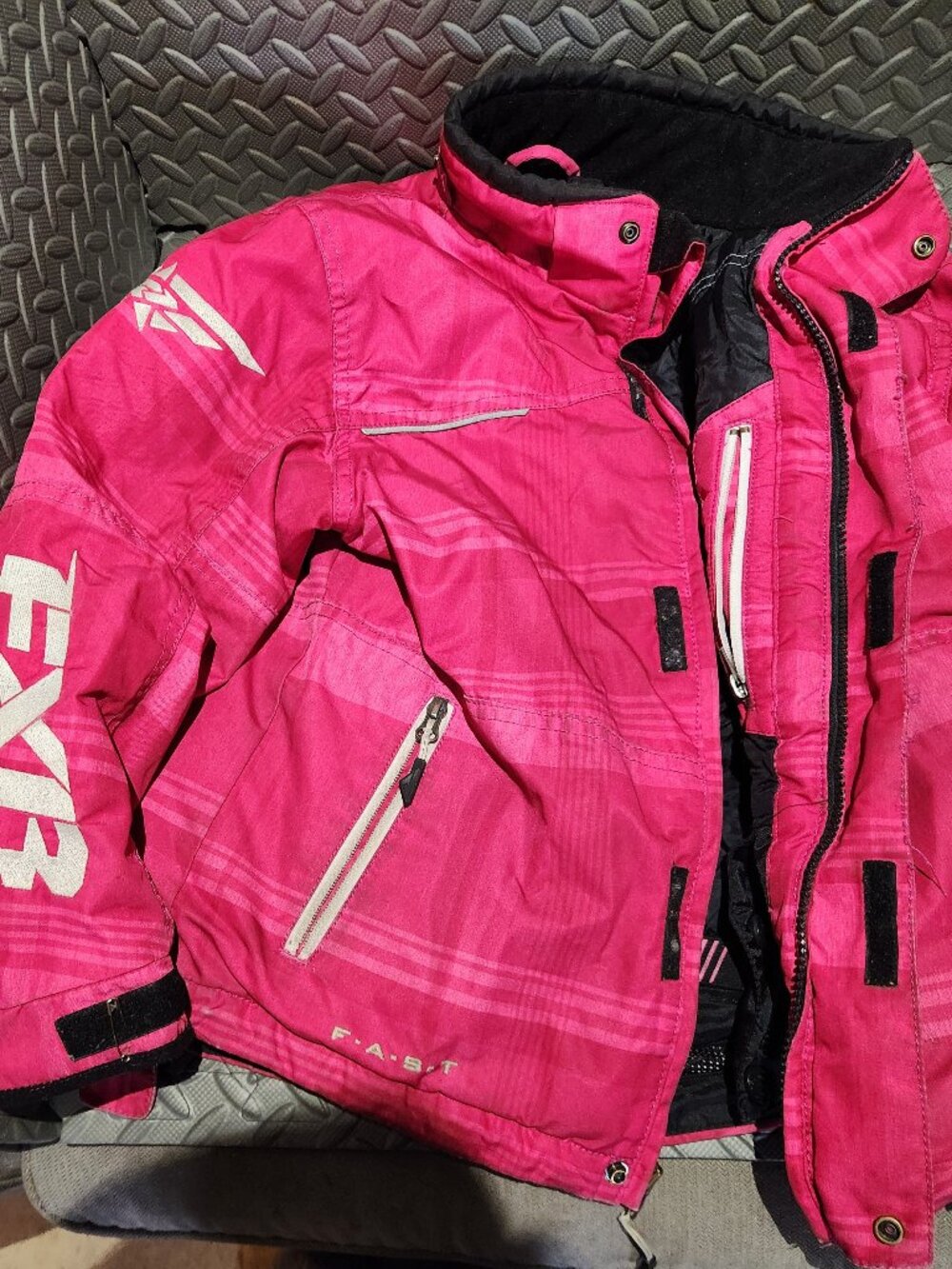 Girls size 10 FXR jacket, Pink